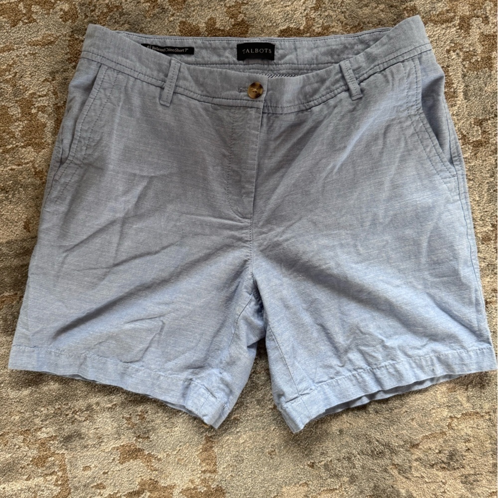 Talbots Blue Flat Front Shorts Lightweight and Versatile - Picture 7 of 7